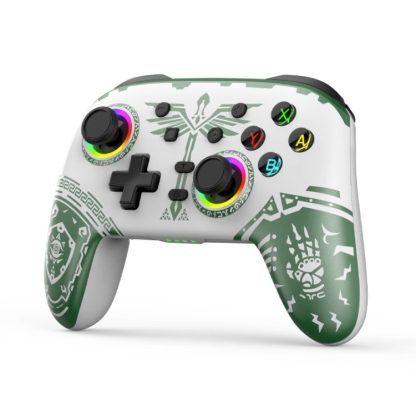 Wireless Bluetooth Somatosensory Vibration Gamepad for Nintendo Switch/Switch PRO, Color: White Green