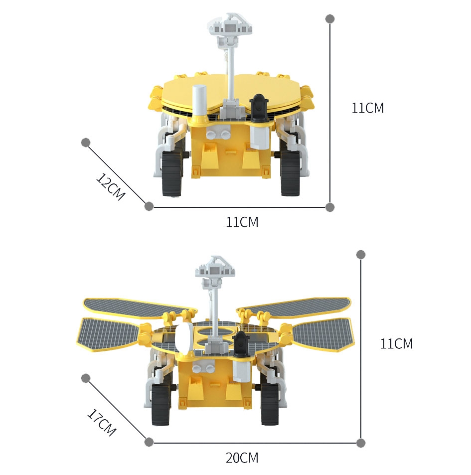 DIY Assembled Solar Mars Rover Children Educational Toys Space Probe Model Toy(Mars Car) - Image 3