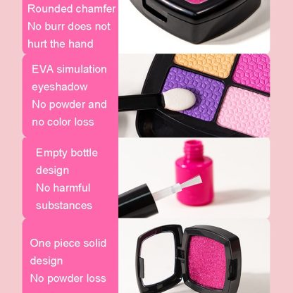 11pcs/set Girls Simulation Dressing Makeup Box Play House Non-toxic Cosmetics Set, Style: OPP Bag 1165A - Image 3