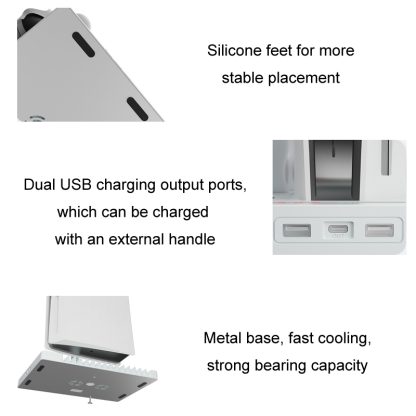 iplay for PS5 Host Cooling Handle Charging Base with Disc Storage Rack(White) - Image 3