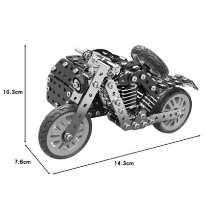 Metal Assembly Model Building Blocks Manual Assembly Retro Side Motorcycle Toy - Image 2