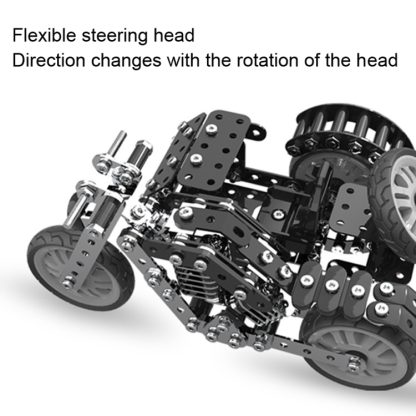 Metal Assembly Model Building Blocks Manual Assembly Retro Side Motorcycle Toy - Image 3