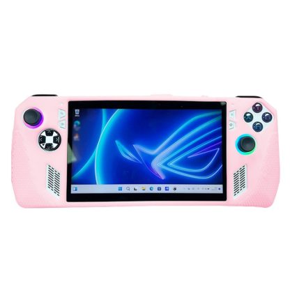 For ASUS ROG Ally Handheld Game Console Silicone Drop-proof Protective Case All-inclusive Case(Pink)