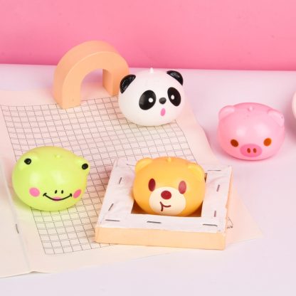 4pcs Decompression Cartoon Animal Squeeze and Play Children Pressing Buns Decompression Venting Balls(Mixed Color) - Image 2