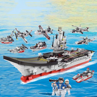 Aircraft Carrier Shape Children Gift Puzzle Assembly Building Block Toys(1265pcs) - Image 2