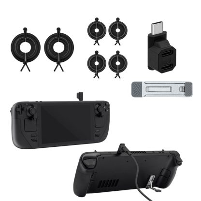 JYS JYS-SD015 8pcs/set Raptor Protective Kit With Bracket For Switch / Switch OLED / Switch Lite / Steam Deck(Black)