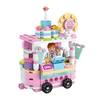 LELE BROTHER Children Assembling Mini City Street Scene Building Blocks, Style: 8613-8 Dessert Car