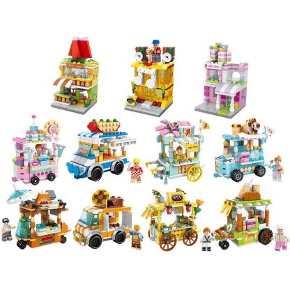 LELE BROTHER Children Assembling Mini City Street Scene Building Blocks, Style: 8613-8 Dessert Car - Image 3