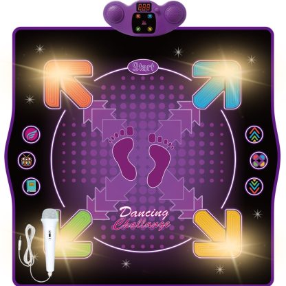 Bluetooth Electronic Dance Mat Children Music Dance Pad, Spec: Lighting Type With Microphone - Image 2