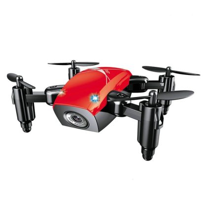 Mini Drone With Camera HD S9 No Camera Foldable RC Quadcopter Altitude Hold Helicopter WiFi FPV Micro Pocket Drone(red w