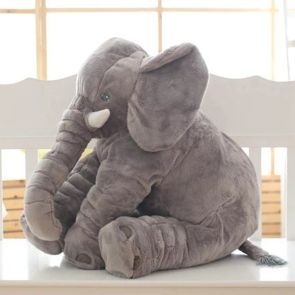 Plush Elephant Doll Toy Kids Sleeping Back Cushion Cute Stuffed Elephant Baby, Height:60cm 900g(Gray)