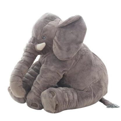 Plush Elephant Doll Toy Kids Sleeping Back Cushion Cute Stuffed Elephant Baby, Height:60cm 900g(Gray) - Image 2