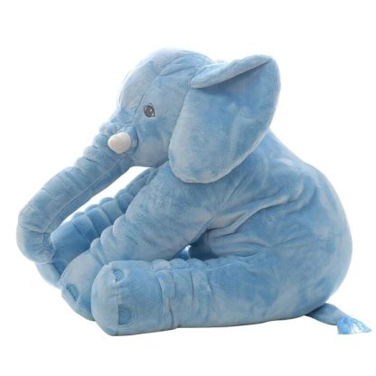 Plush Elephant Doll Toy Kids Sleeping Back Cushion Cute Stuffed Elephant Baby, Height:40cm 300g(Blue) - Image 2