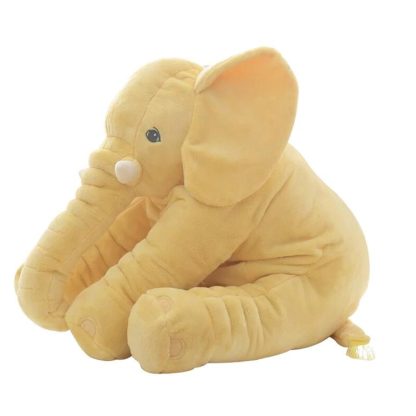 Plush Elephant Doll Toy Kids Sleeping Back Cushion Cute Stuffed Elephant Baby, Height:40cm 300g(Yellow) - Image 2