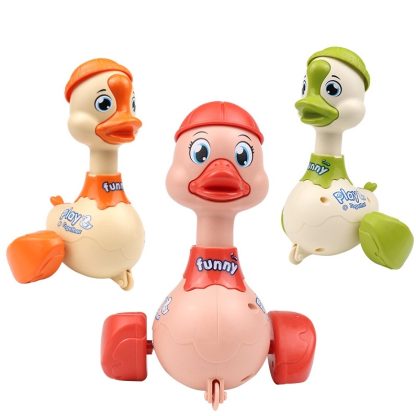 3 PCS Children Animal Press Crawling Toy Car, Specification:Swing Duck (Orange) - Image 2