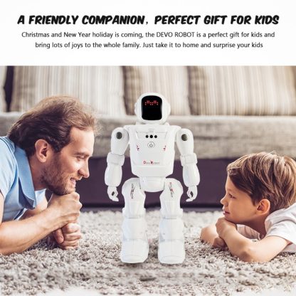 Dacing Mode RC Robot Motion Control Programmable Actions Facial Light Sounds Toys Smart Robot(White) - Image 3