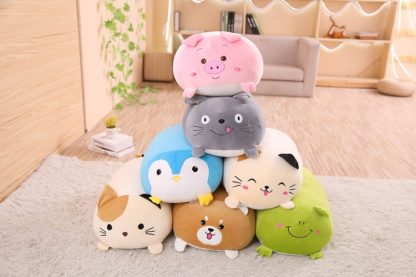 New Soft Animal Cartoon Pillow Cushion Cute Fat Dog Cat Totoro Penguin Pig Frog Plush Toy 28cm(pig) - Image 2