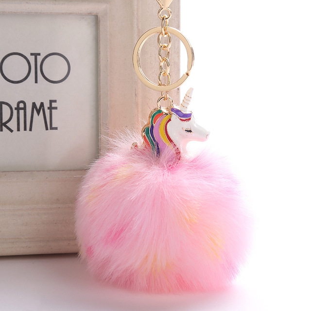 Anime Unicorn With Plush Toy With Keychain Unicorn Key Pendant(10)