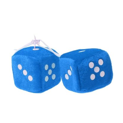 12PCS Fuzzy Doll Sucker Pendant Creative Sponge Dice Rear View Mirror Hanger Car Decoration Styling Accessories Blue, Si - Image 2