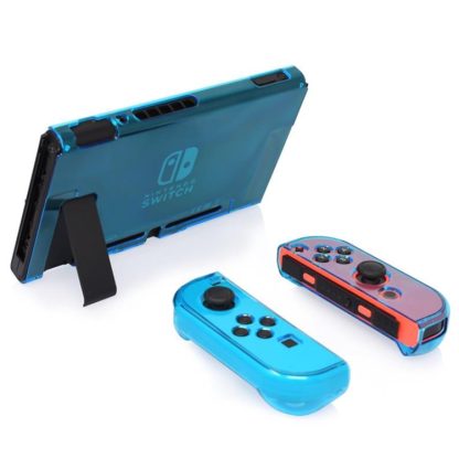 Hard PC Protection Cover for Nintendo Switch NS Case Detachable Crystal Plastic Shell Console Controller Accessories(Blu