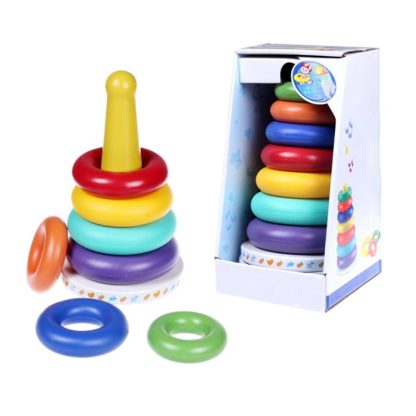 Music Rainbow Stacking Ring Rainbow Tower Tumbler Children Stacking Rings