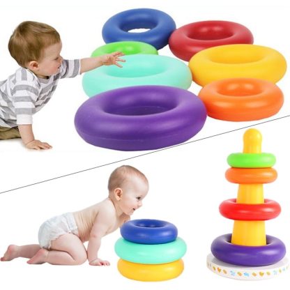 Music Rainbow Stacking Ring Rainbow Tower Tumbler Children Stacking Rings - Image 2