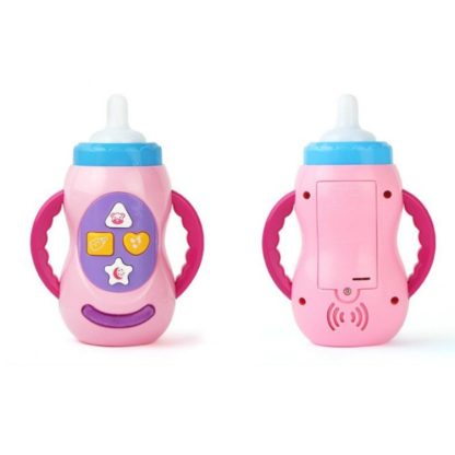 Baby Educational Music Toy Teether Bite Simulation Bottle(Pink) - Image 2