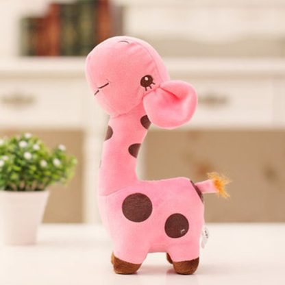 Kawaii Plush Children Giraffe Kids Sofa Children Baby Girls Boys Plush Giraffe Toys, Color:Pink, Size:Height18cm