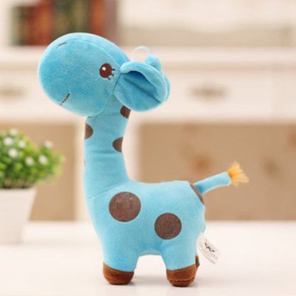 Kawaii Plush Children Giraffe Kids Sofa Children Baby Girls Boys Plush Giraffe Toys, Color:Blue, Size:Height25cm