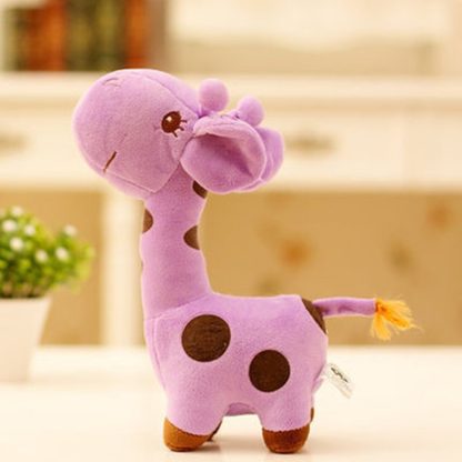 Kawaii Plush Children Giraffe Kids Sofa Children Baby Girls Boys Plush Giraffe Toys, Color:Purple, Size:Height35cm