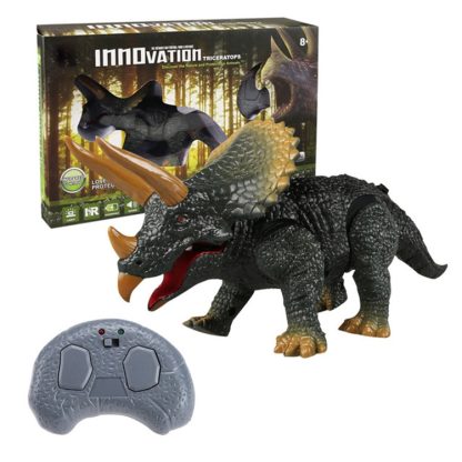 Walking Remote Control Tyrannosaurus Dinosaur Christmas Toy Light Sound Action Figure Infrared(Triceratops) - Image 2