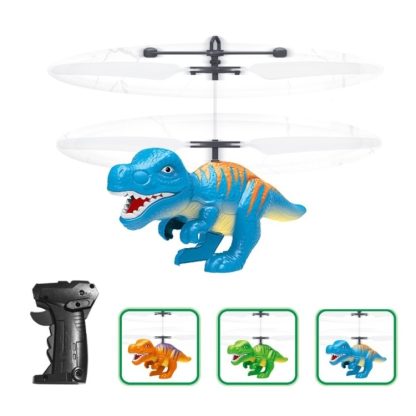 Electric RC Flying Toy Infrared Sensor Dinosaur Model Helicopter LED Flash Lighting USB Charging Small RC Toy for Kids(G - Image 3