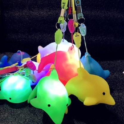 3 PCS Aquarium Creative Gift Colorful Flashing Lanyard Dolphin Animal Night Light Children Glowing Toy, Size:5×8cm(Color