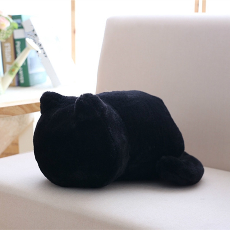 Plush Cat Toy Children Cat Back Shadow Shape Gift Toy Home Decoration Soft Pillow(Black) - Image 2