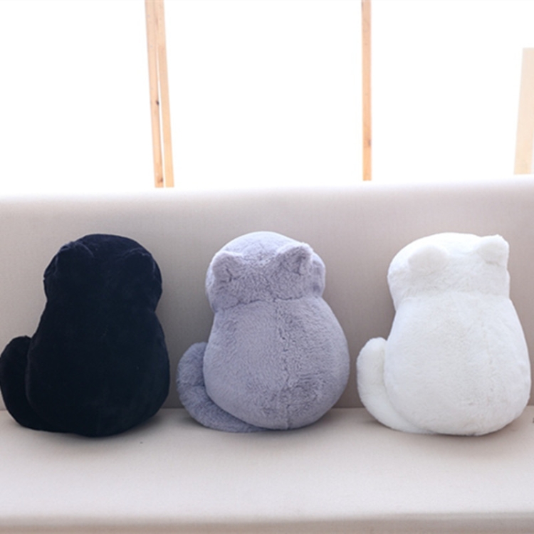 Plush Cat Toy Children Cat Back Shadow Shape Gift Toy Home Decoration Soft Pillow(Black) - Image 3
