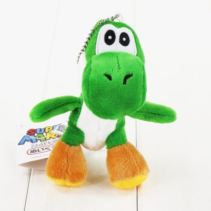 3 PCS 10cm Super Mario Bros Yoshi Stuffed Plush Toys With Keychain Pendant for Children(Green)