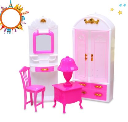 10 PCS Doll House Bedroom Furniture Accessories Children Educational Toys Dressing Table - Image 3