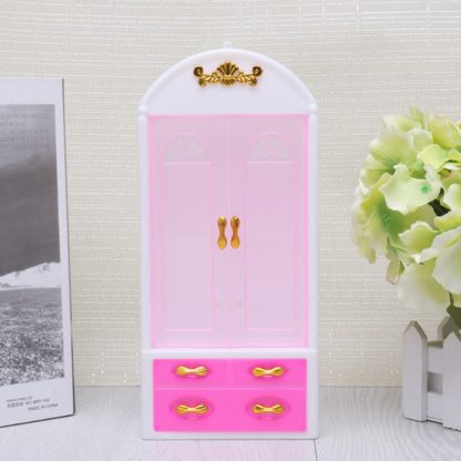 10 PCS Doll House Bedroom Furniture Accessories Children Educational Toys Wardrobe