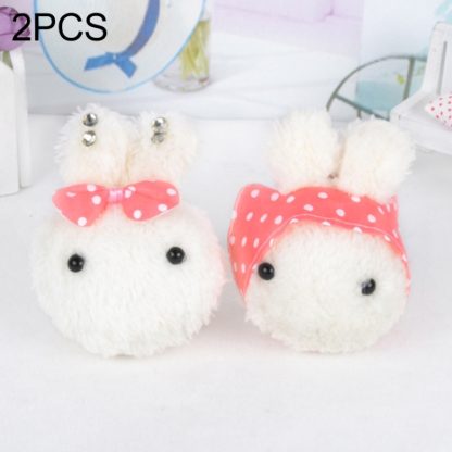 2 PCS Rabbit Plush Toy Stuffed Keychains Random Style