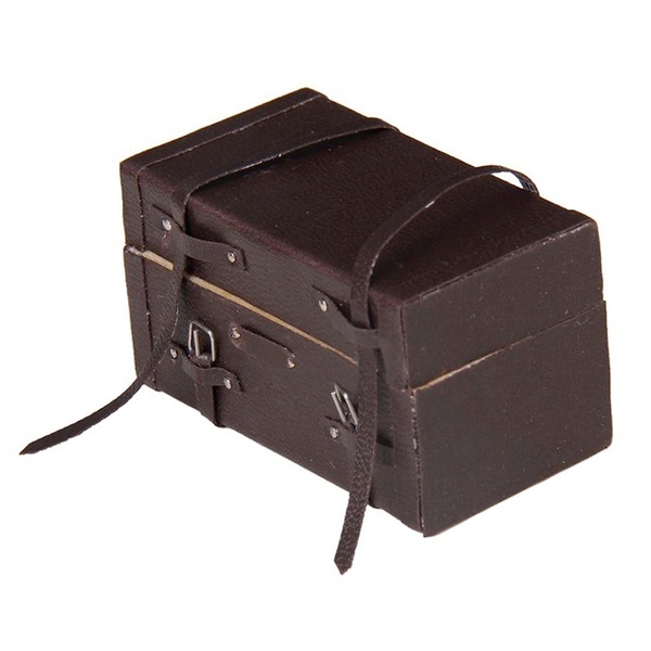1/12 Miniature Dollhouse Carrying Vintage Suitcase Luggage Pretend Play Toys Accessory - Image 2