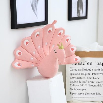 Plush Peacock Toy Animal Cotton Cloth Baby Comfort Pillow Children Room Decoration Girls Birthday Creative Gift(Pink) - Image 2