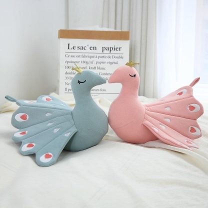 Plush Peacock Toy Animal Cotton Cloth Baby Comfort Pillow Children Room Decoration Girls Birthday Creative Gift(Pink) - Image 3