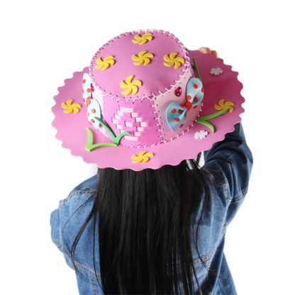 Kids DIY Hat Craft Toys EVA Foam Paper Weaving Hat, Random Color Delivery