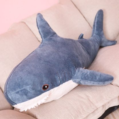 Plush Stuffed Toy Shark Kids Toys Boys Girls Animal Reading Pillow for Birthday Gifts, Height:80cm(Blue) - Image 2