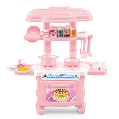 Miniature Kitchen Plastic Pretend Play Children Kids Toys for Girls Boys Simulation Cooking Cookware Kitchen Toys Set(Pi - Image 2