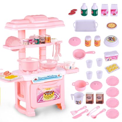 Miniature Kitchen Plastic Pretend Play Children Kids Toys for Girls Boys Simulation Cooking Cookware Kitchen Toys Set(Pi - Image 3