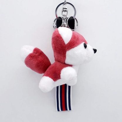 3 PCS Husky Plush Clip Keychain Mini Charm Bag Pendants  Soft Stuffed Animal Stuffed Toys Gift, Size:10cm(Red)