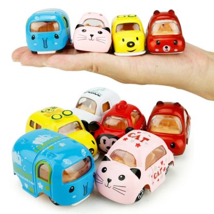 Mini Alloy Model Car Cartoon Inertia Toy Car Children Education Toys(Random Color)