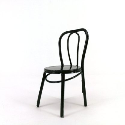 Miniature Doll House Iron Chair Model Furniture Children's Educational Toys(Black)