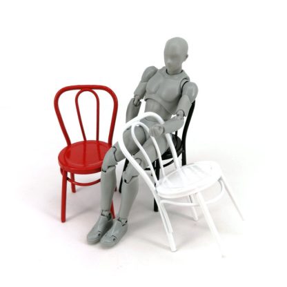 Miniature Doll House Iron Chair Model Furniture Children's Educational Toys(Black) - Image 3